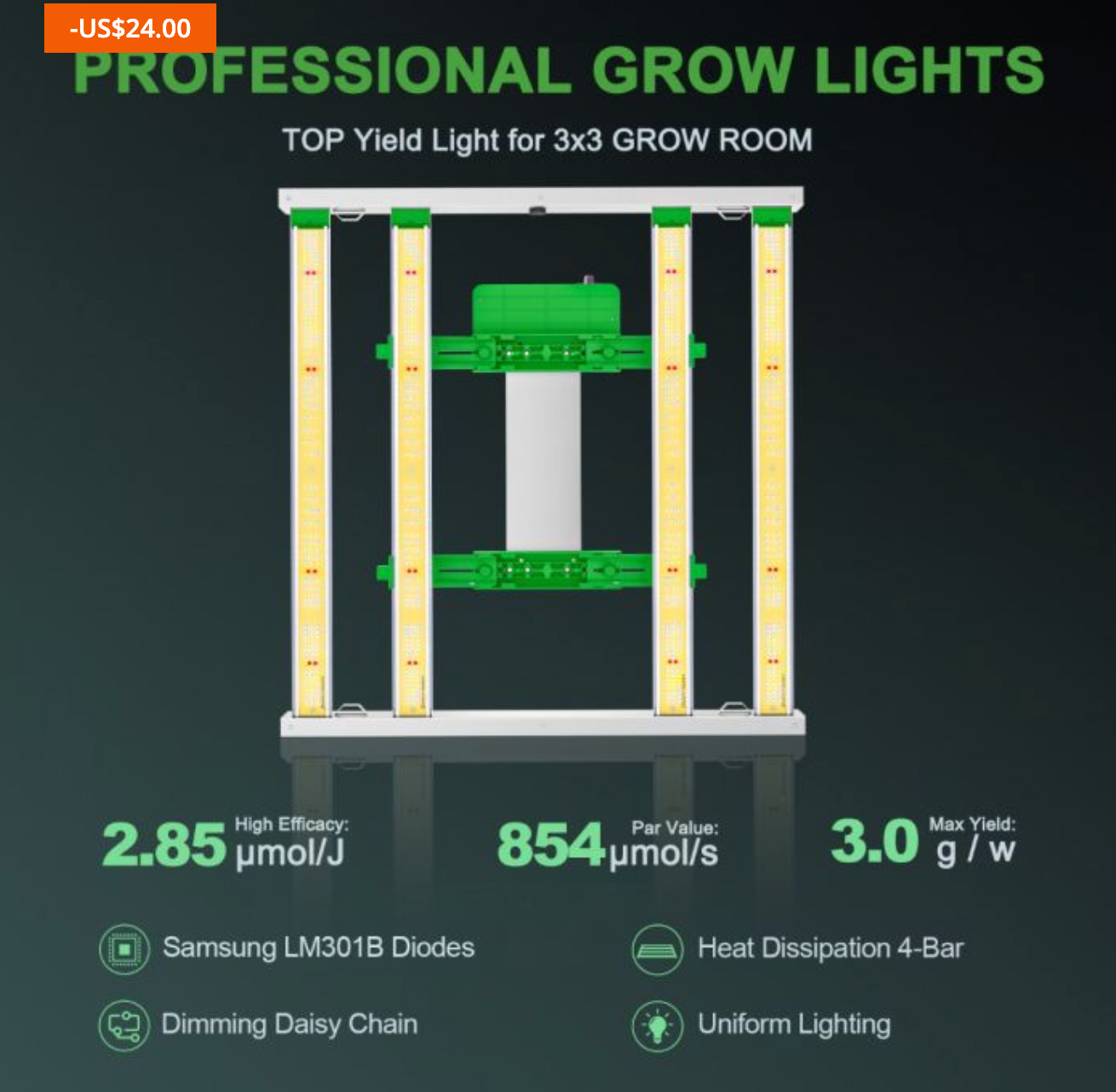 SMART FC3000 300W SAMSUNG LM301B LED GROW LIGHT