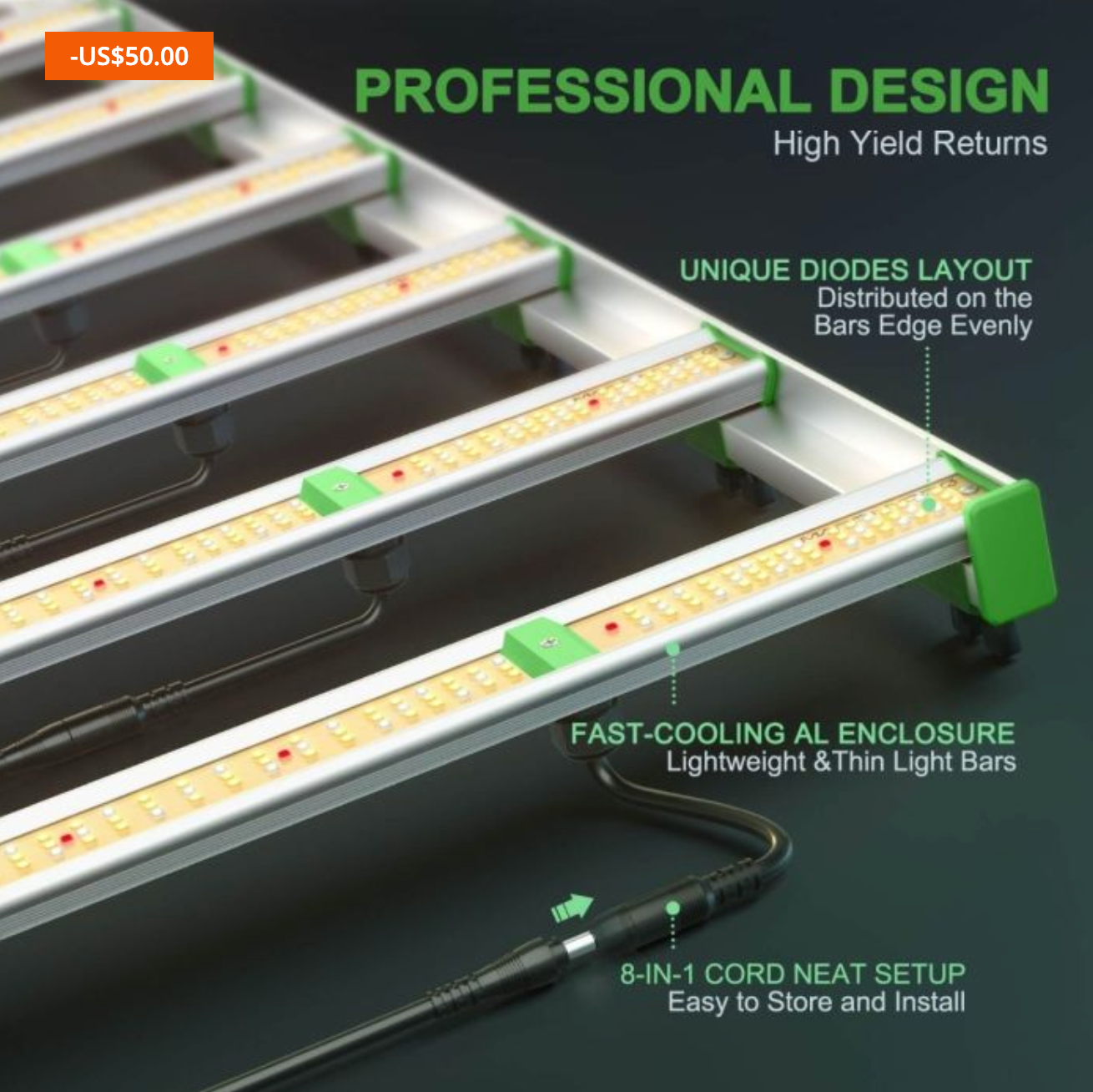 SMART FC8000 SAMSUNG LM301B COMMERCIAL 800W LED GROW LIGHT