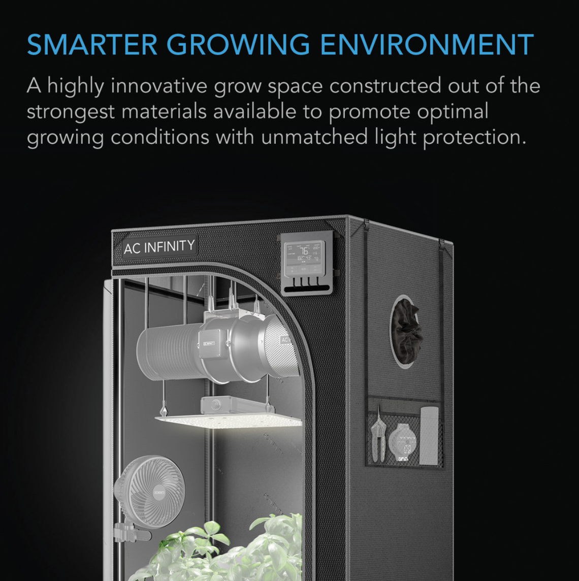 CLOUDLAB 722, ADVANCE GROW TENT 2X2, 2000D DIAMOND MYLAR CANVAS, 24" X 24" X 72"