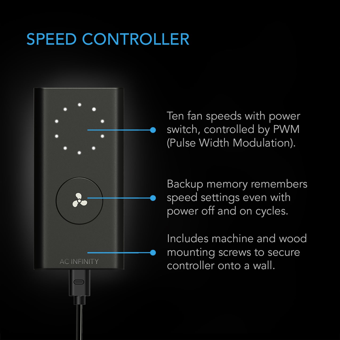 CLOUDLINE A4, QUIET INLINE FAN WITH SPEED CONTROLLER, 4-INCH