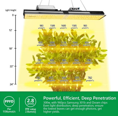 SP 3000 SAMSUNG LM301B OSRAM 300W LED GROW LIGHT