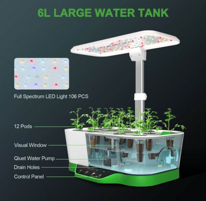 HYDROLINE12 LED HYDROPONIC GROWING SYSTEM FOR SEEDLING AND CLONE