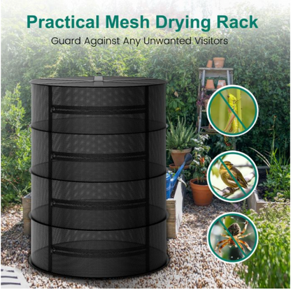 4-LAYER MESH HERB DRYING RACK WITH PRUNING SHEAR