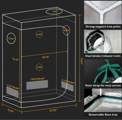 TSL 2000 LED GROW LIGHT + 2'X4' GROW TENT KIT | THERMOSTAT CONTROLLER