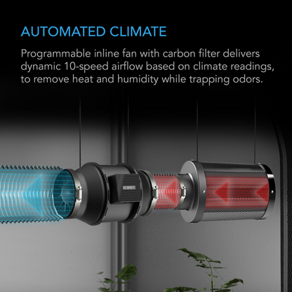 ADVANCE GROW TENT SYSTEM 3X3, 3-PLANT KIT, WIFI-INTEGRATED CONTROLS TO AUTOMATE VENTILATION, CIRCULATION, FULL SPECTRUM LED GROW LIGHT