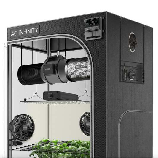 ADVANCE GROW TENT SYSTEM 4X4, 4-PLANT KIT, WIFI-INTEGRATED CONTROLS TO AUTOMATE VENTILATION, CIRCULATION, FULL SPECTRUM LED GROW LIGHT